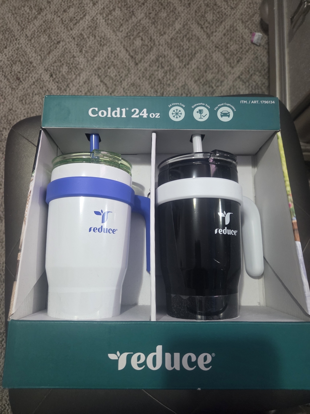 reduce Cold1 24 oz Insulated Tumbler Set - White & Black